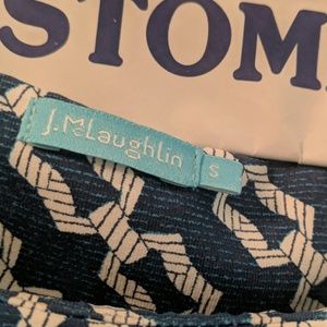 J McLaughlin classic chain blue and white dress